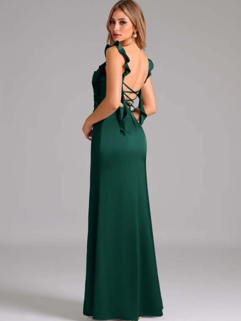 Emerald Green Size 6 Azazie Bridesmaid Dress - Picture 6 of 8
